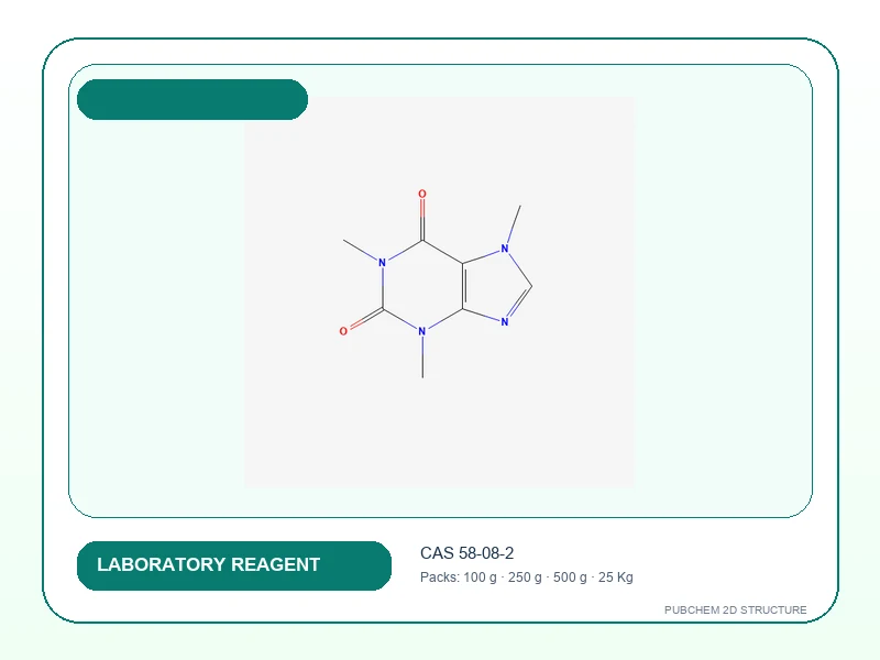 CAFFEINE ANHYDROUS 98% Extra Pure