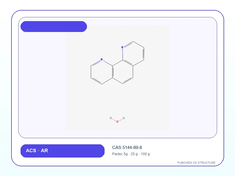 1,10 Phenanthroline Monohydrate 99% Ar/acs