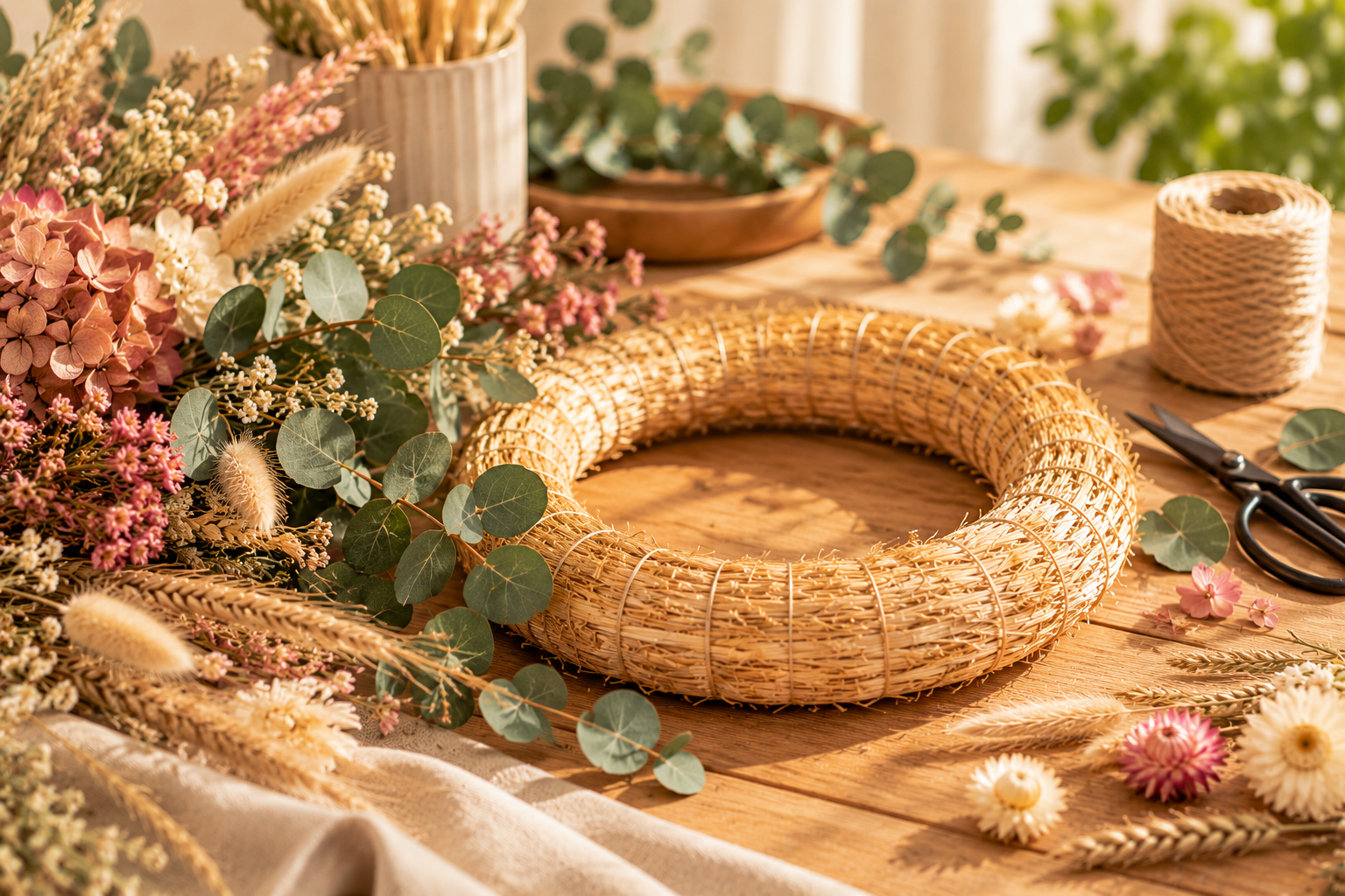 DIY und Floristik mit Strohkranz