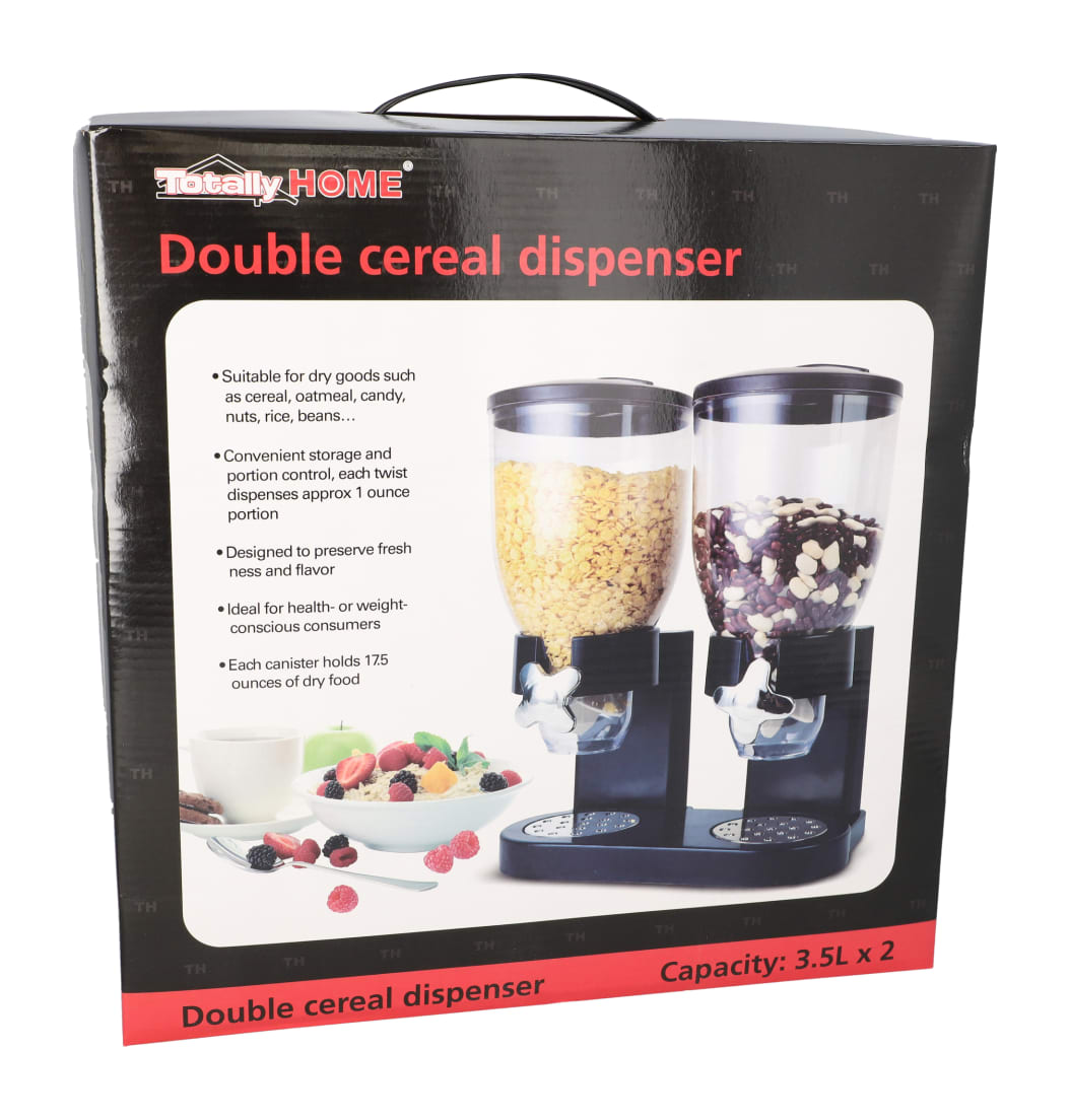 Double Dry Food and Cereal Dispenser with Portion Control