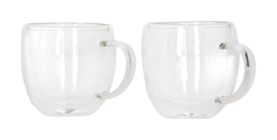 Double Walled Cappuccino Glasses with Handle 200ml - default