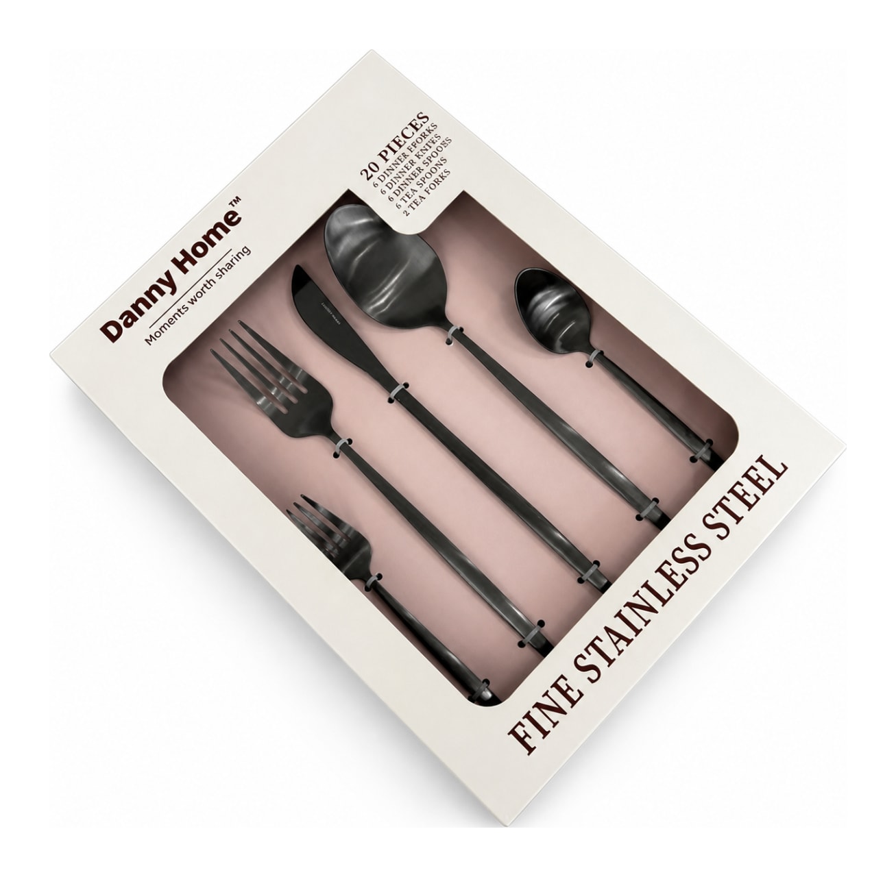 Black 20-Piece Cutlery Set - default