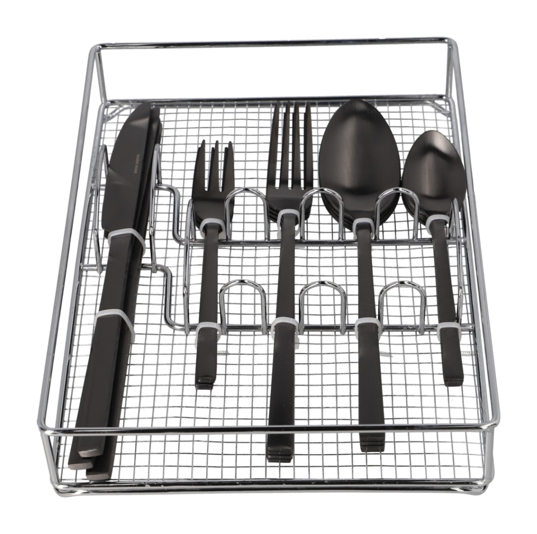 21-Piece Black Cutlery Set - default