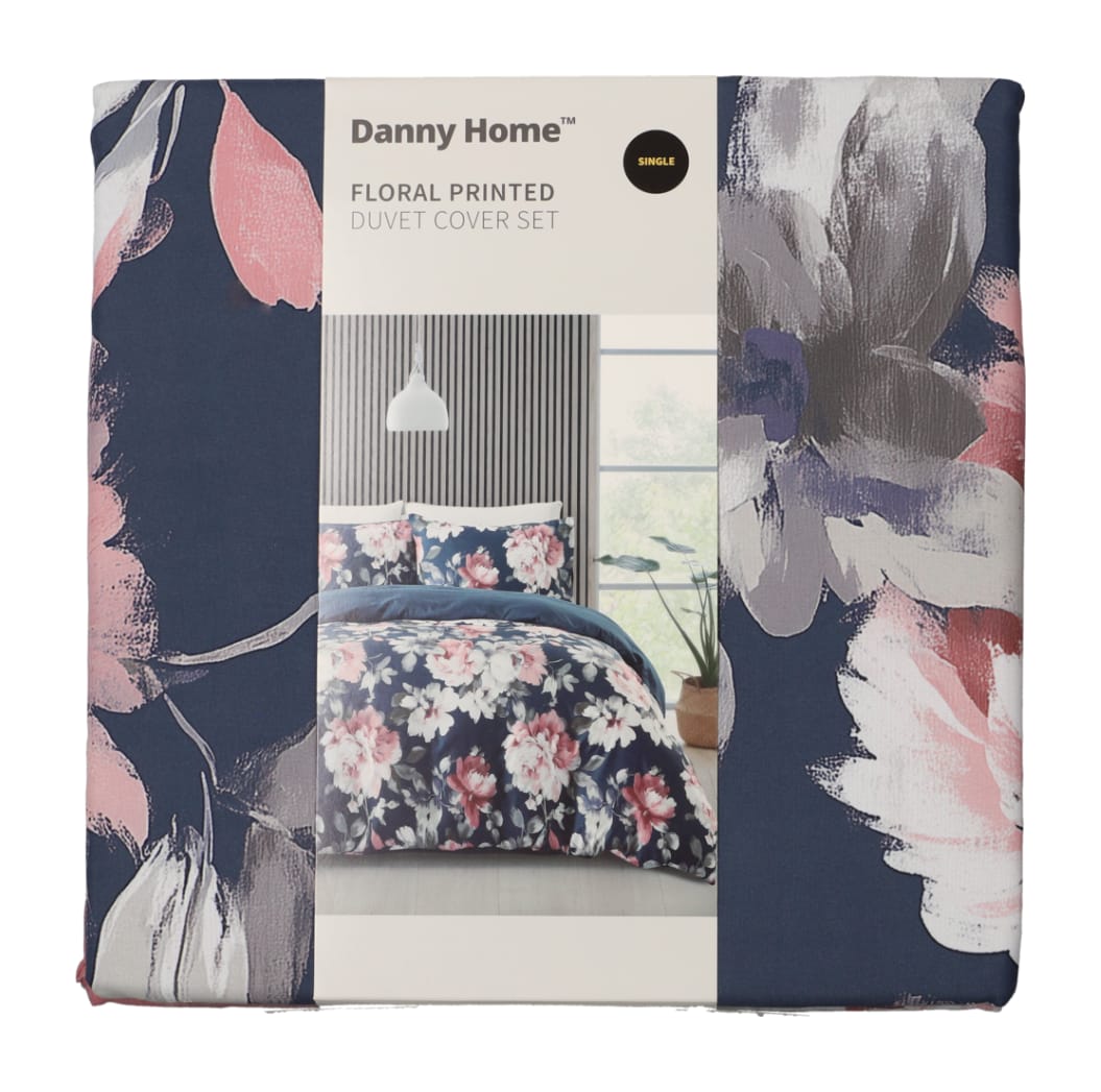 2Pcs Single Floral Botanical Duvet Cover Set - default