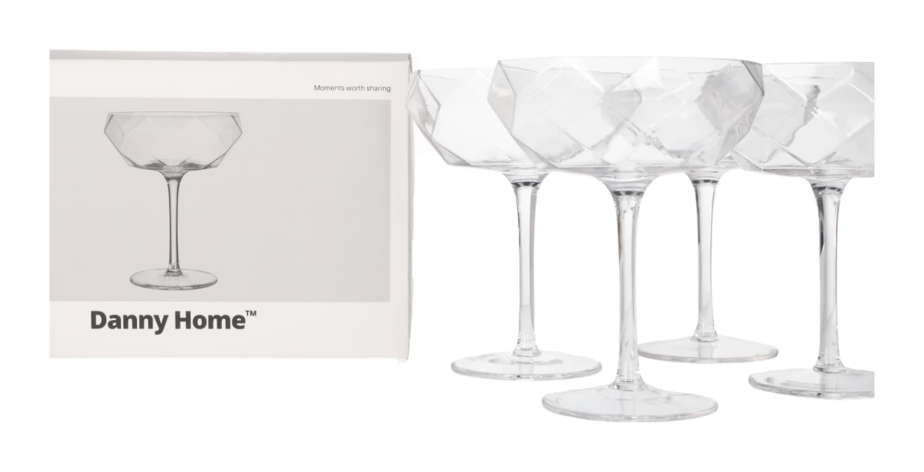 Diamond Design Cocktail Glasses 4Pcs - default