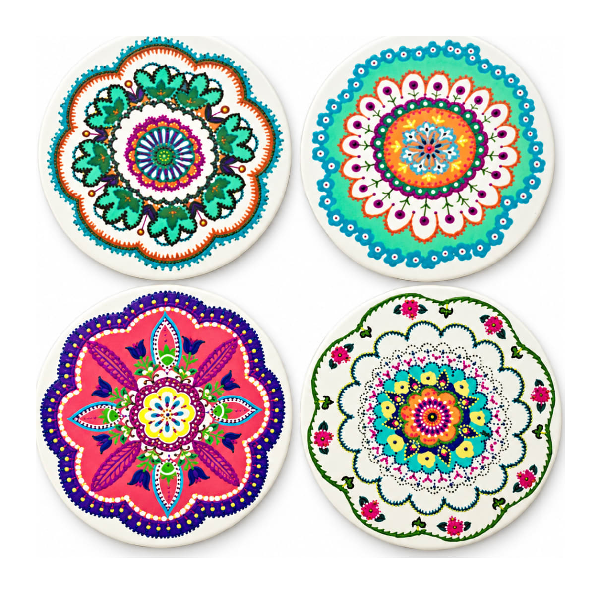 Absorbent Table Coaster 4pcs 10.3cm - default