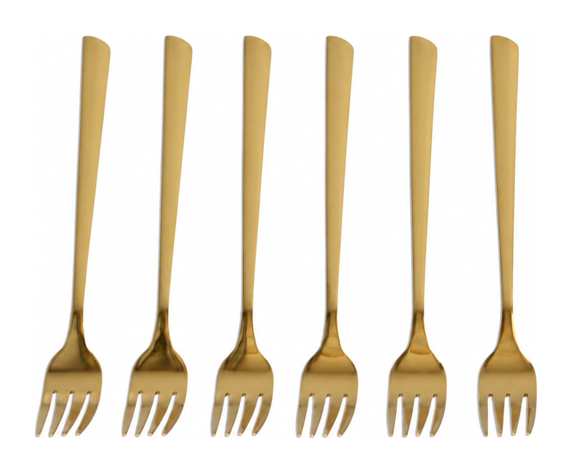 Gold Dinner Fork 6pcs ﻿20.5cm  - default