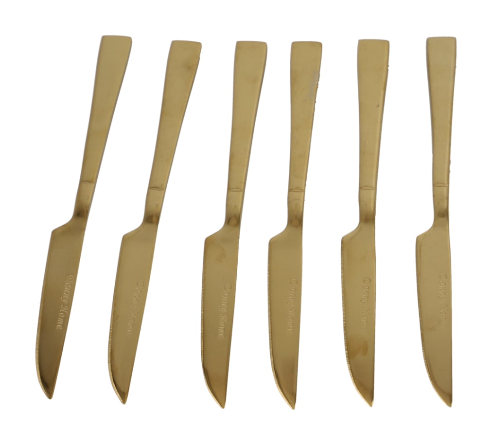 Gold Fruit Knife 6pcs 17cm - default