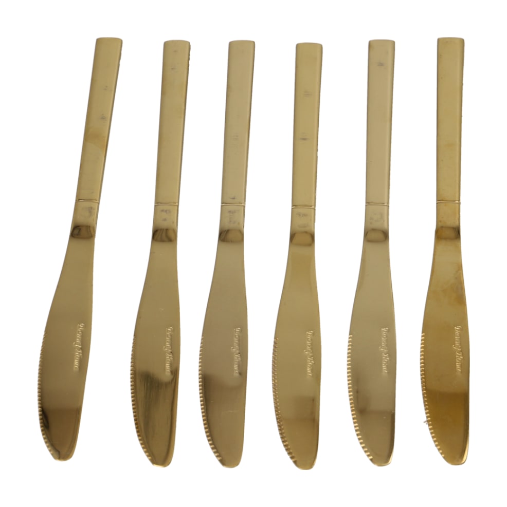 Gold Dinner Knife ﻿6pcs 22.4cm - default