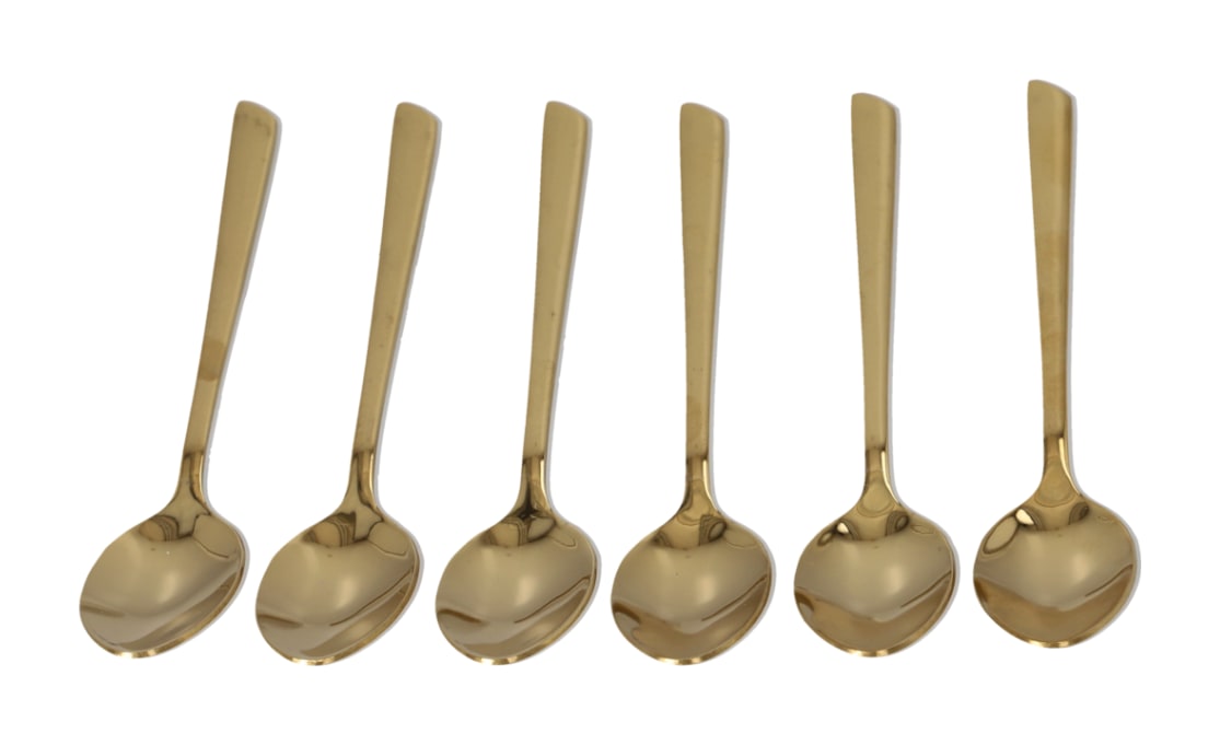 Gold Coffee Spoon 6pcs﻿﻿ 12.8cm - default