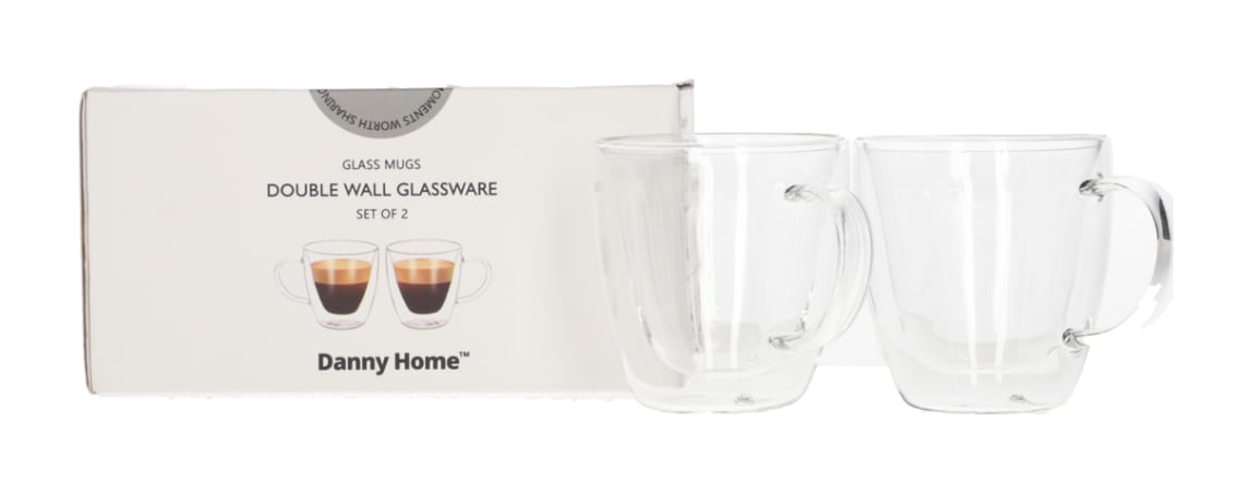 Double Walled Glass Mug with Handle 80ml - default
