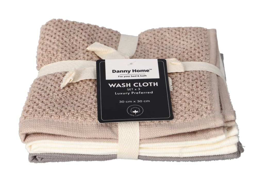 Cotton Wash Cloth 3pcs 30cm  - default