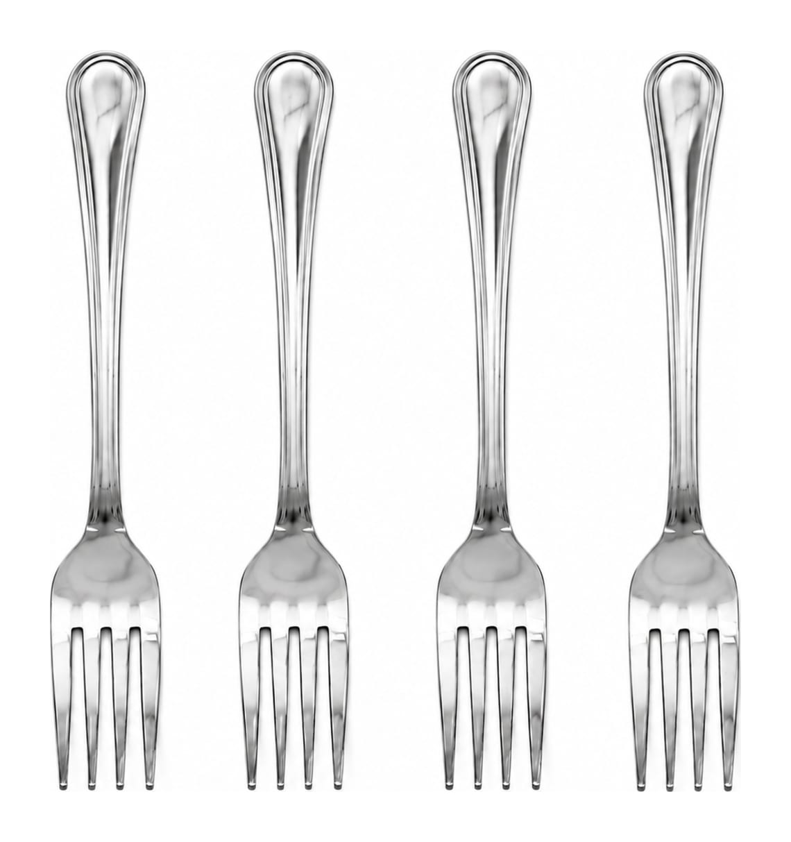 Silver Stainless Steel Dinner Fork 4Pcs - default