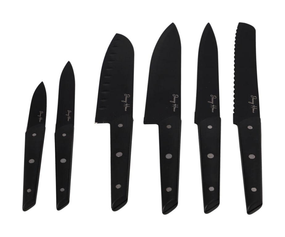 Black Santoku Knife 7" - default