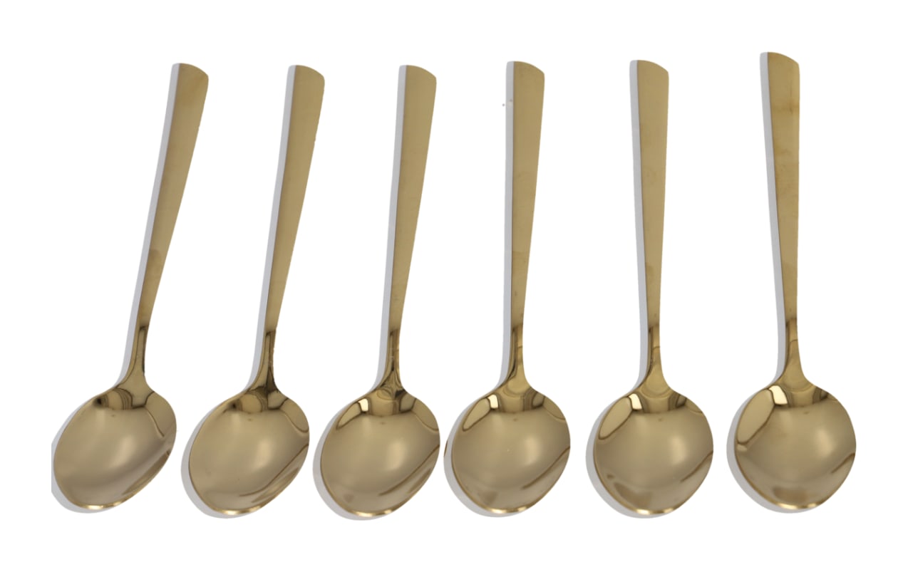 Gold Dessert ﻿Spoon 6pcs 15.5cm - default