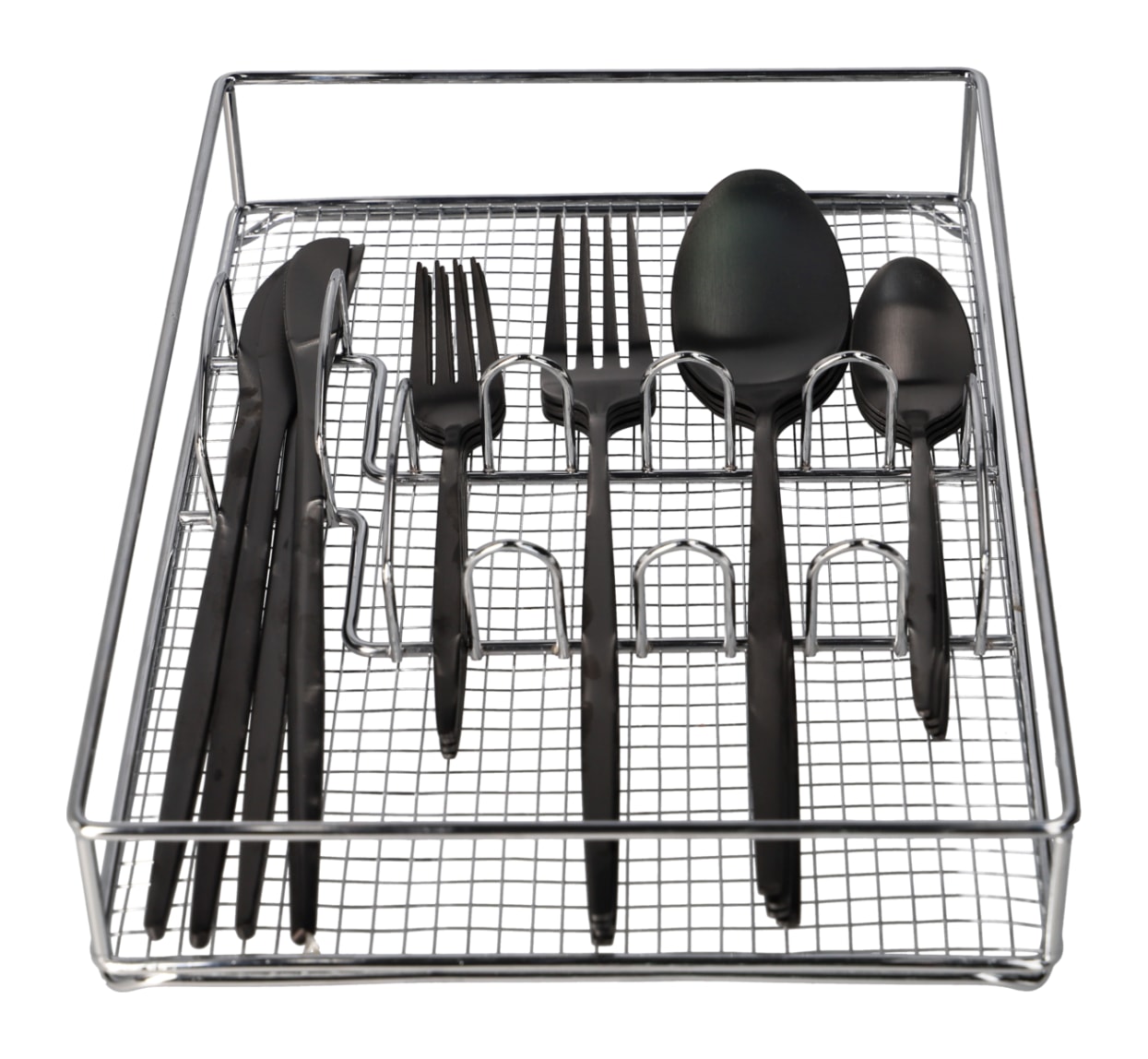 21Pcs Black Cutlery Set  - default