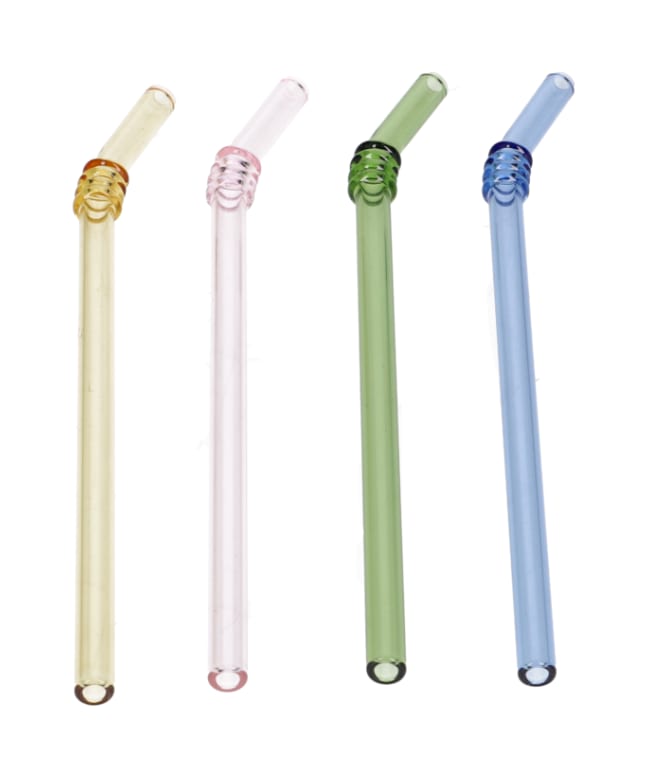 Reusable Glass Straws &amp; Cleaning Brush 5pcs - default