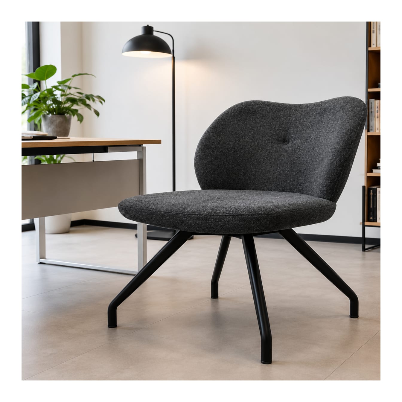 Grey Upholstered Dining Chair 87cm - default