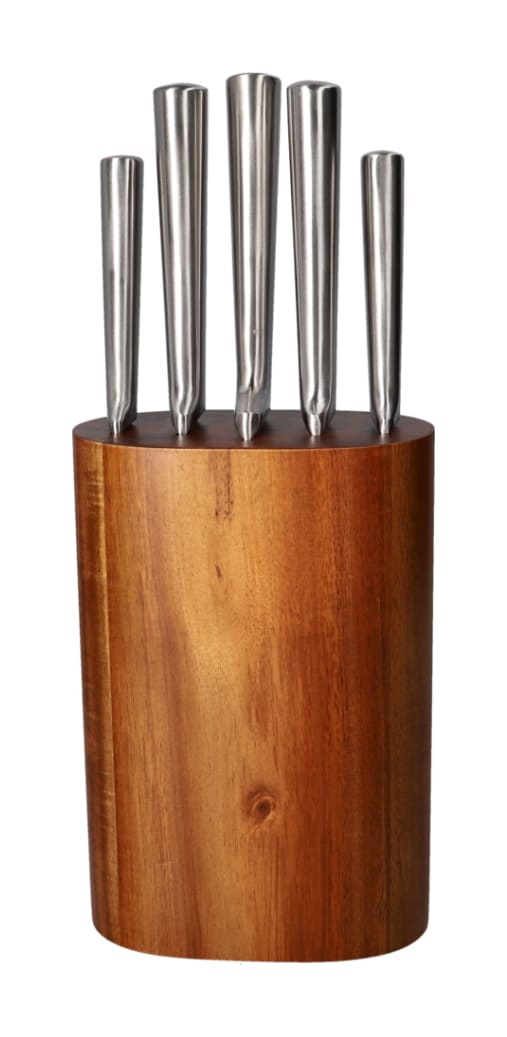 5 Piece Knife Set With Acacia Wood Block - default