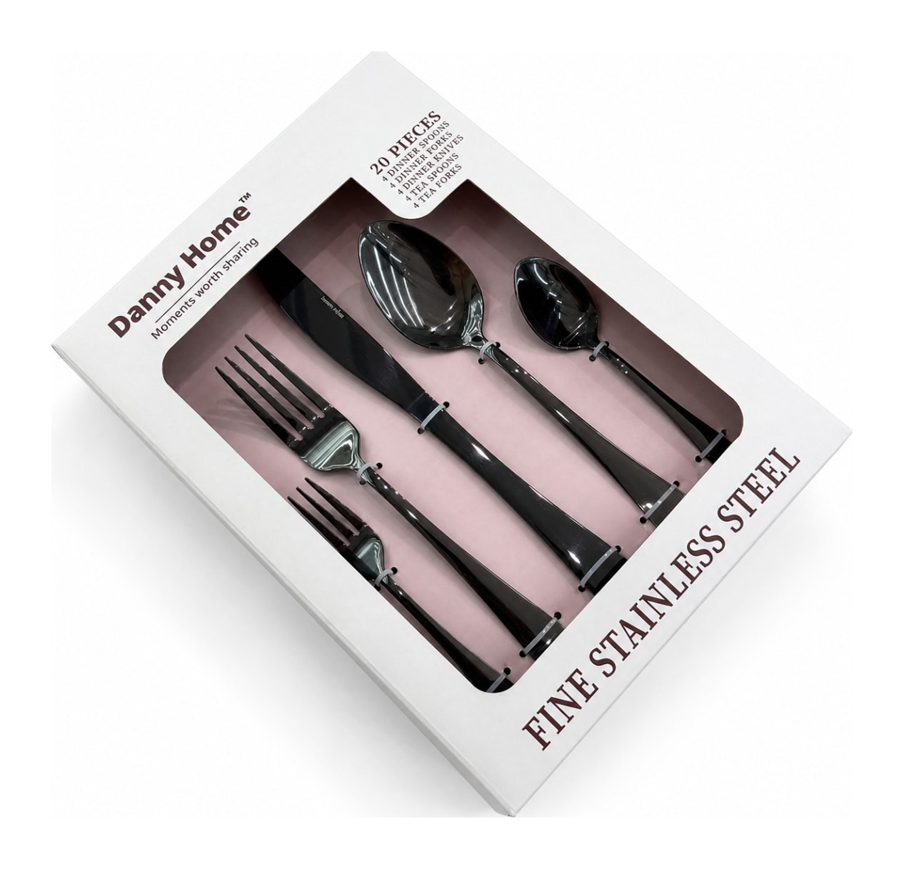 Black 20-Piece Cutlery Set - default