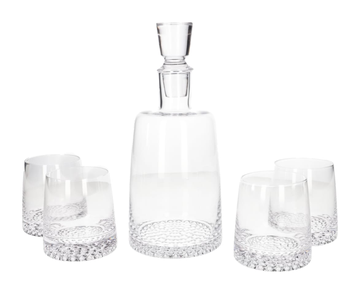 Decanter with Lid &amp; 4 Whisky Glasses Set - default