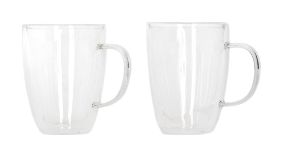 Double Walled Glass Mug with Handle 200ml - default