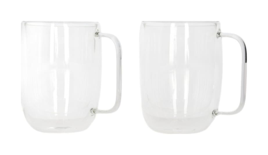 Double Walled Glass Mug with Handle 200ml - default