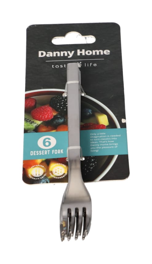 6Pcs Silver Dessert Fork 14.5cm - default