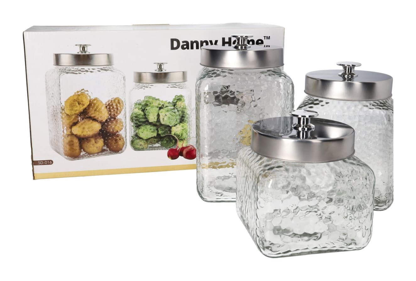Glass Storage Pickle Jar 3pcs - default