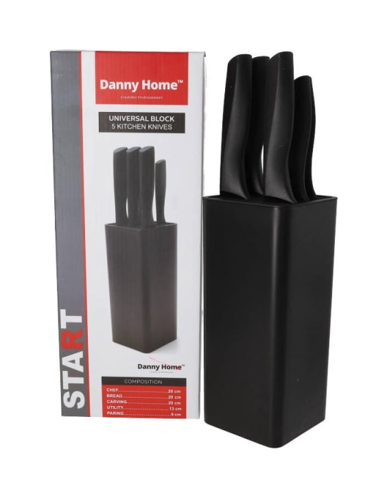 Black Knife Set 6Pcs  - default