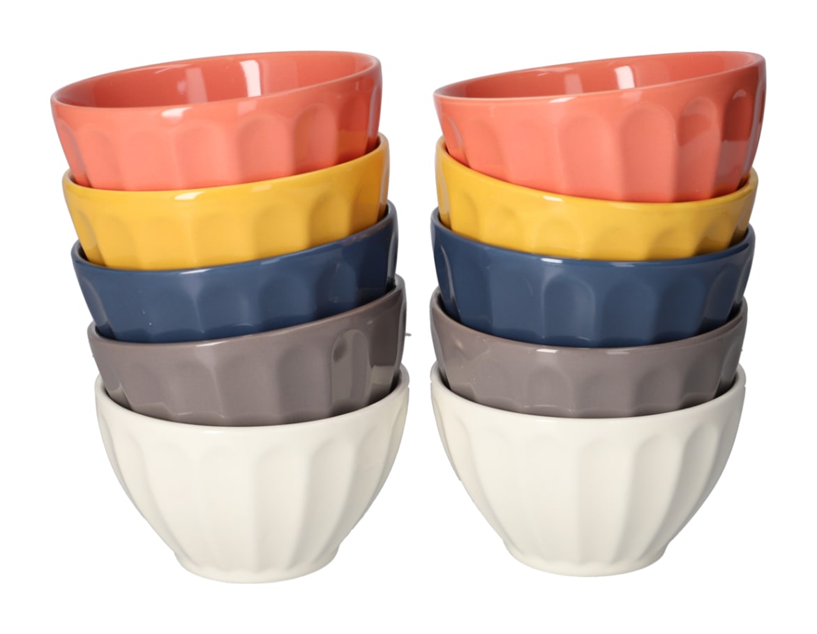 Mixed Colour Dessert Bowl 10pcs 4.25" - default