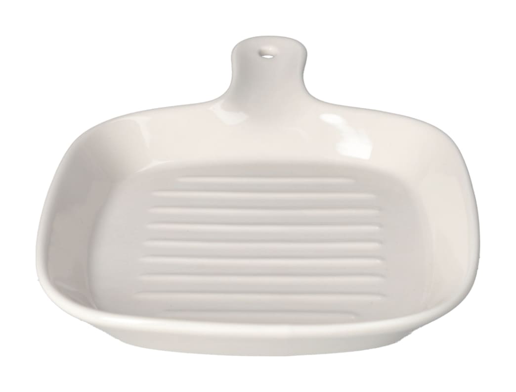 White Mini Serving Platter With Handle 21.5cm - default