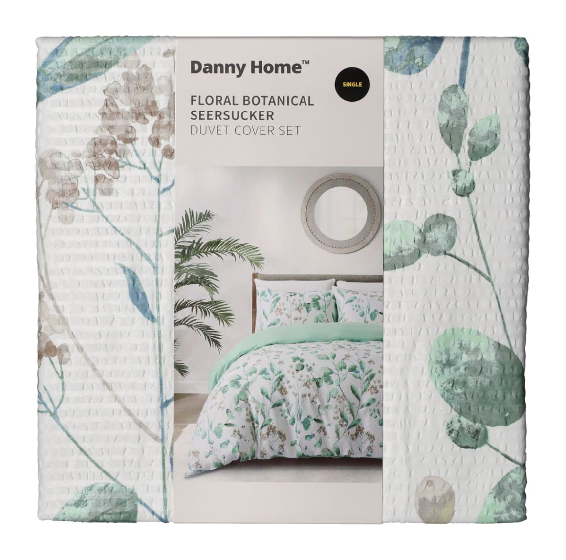 2Pcs Single Floral Botanical Duvet Cover Set  - default