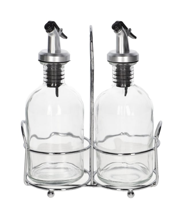  Oil &amp;Vinegar Dispenser Glass Bottle Set2Pcs - default