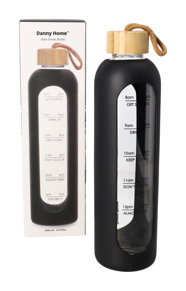 Borosilicate Glass Bottle With Silicone Cover 1L - default
