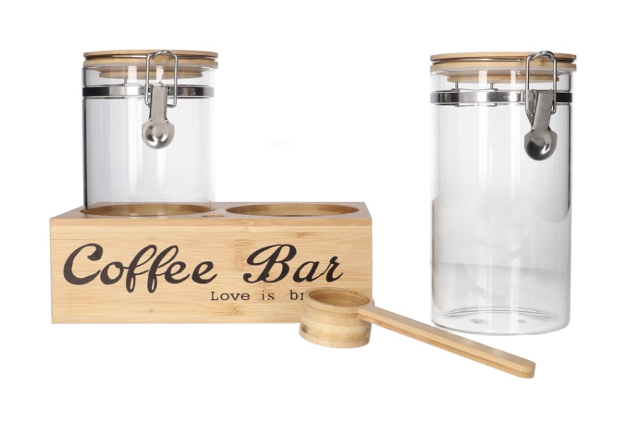 Coffee Jar with Shelf &amp; Spoon 4pcs - default
