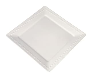 White Ceramic Square Dinner Plate 27cm - default