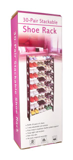 30 Pair Stackable Shoe Rack 