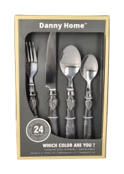 24 Piece Marble Cutlery Set