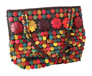 Rainbow Flower Beaded Bag ( Large) 