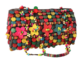 Rainbow Flower Beaded Bag