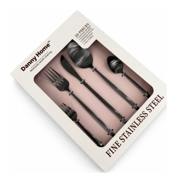 Black 20-Piece Cutlery Set - default
