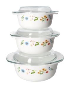 Opal Glass Casserole Pot Set 3pcs