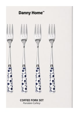 4Pcs Porcelain Handle Dessert Fork Set 15cm - default