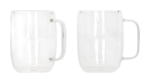 Double Walled Glass Mug with Handle 300ml - default