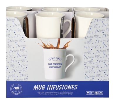 White Ceramic Tea Mug Set 12pcs 10cm - default