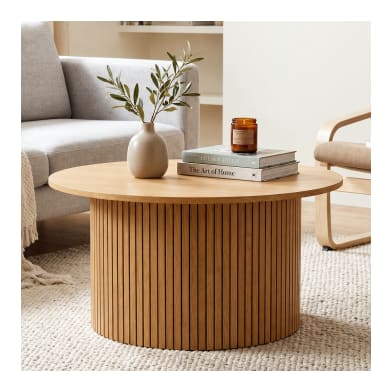 Modern Round Fluted Coffee Table 80cm