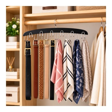 Black Wooden Belt Hanger 40.5cm