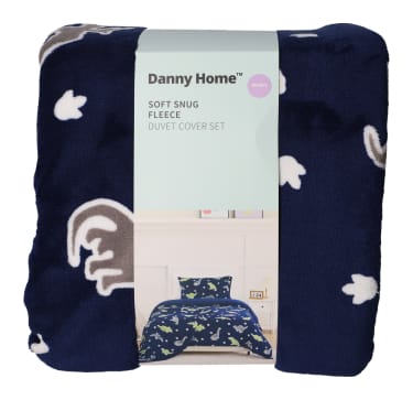 Soft Snug Fleece Double Duvet Cover Set - default
