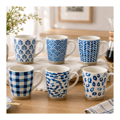 Ceramics Coffee Mug Set 6pcs 320ml 